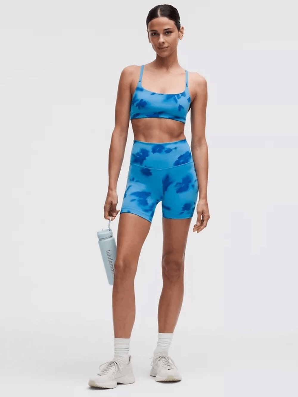 Lululemon wundertrain set hazy floral blue multi
